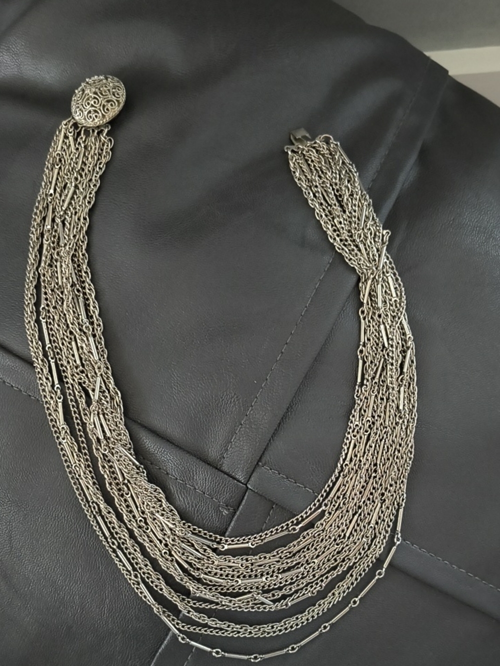 Multi-Strand Silver-Tone Layered Necklace - Women's Jewelry